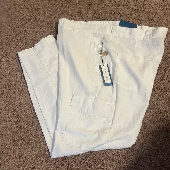 NWT Caribbean Joe linen cargo pants sz 40/30 - Picture 1 of 4